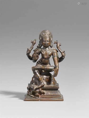 A Tamil Nadu copper alloy figure of Vakyana Dakshinamurti. 17th/19th century