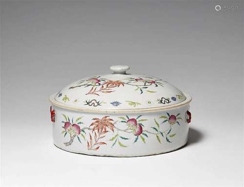 A famille rose tureen and cover. 19th century