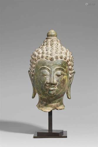 A Lan Na bronze head of Buddha. Northern Thailand. 14th/15th century