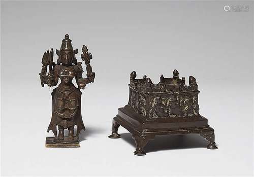 Two South/Central Indian bronze objects. 19th/20th century