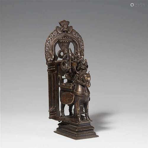 A possibly Maharashtra copper alloy altar of Shiva. 19th century