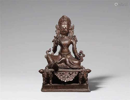 A Nepalese bronze figure of Avalokiteshvara Padmapani. 19th century