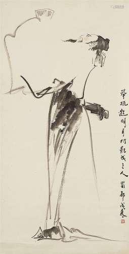 The poet Li Bai. Hanging scroll. Ink and light colour on paper. Inscription