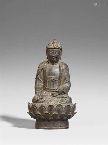 A bronze figure of Buddha Shakyamuni. Ming dynasty