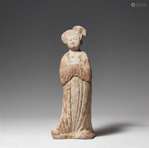 A pottery figure of a court lady (Fat Lady). Tang dynasty (618-907)