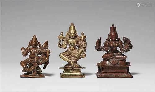 Three copper alloy figures. 17th/20th century