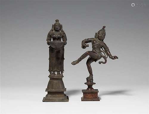 Two bronze figures. Possibly Rajasthan. 19th/20th century