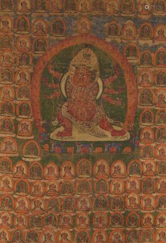 A Tibetan thangka of Hayagriva. 19th century