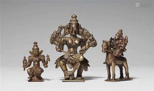 Three Maharashtra copper alloy figures. 18th/20th century