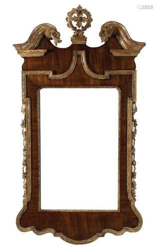 Georgian mahogany and carved giltwood mirror