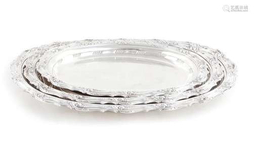 Tiffany & Co silver graduated platters (3pcs)