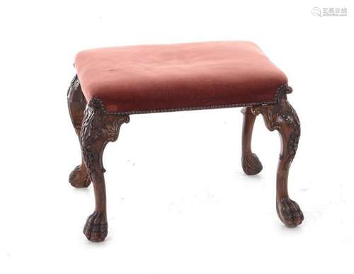 George III style carved walnut stool