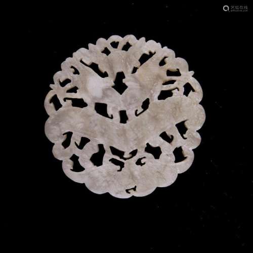 Chinese white jade pendant