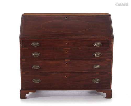 Georgian inlaid mahogany secretary