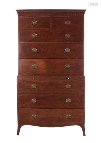 George III mahogany chest on chest