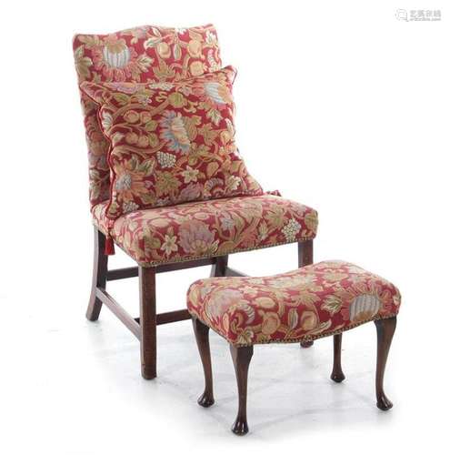 Georgian upholstered mahogany chair (2pcs)