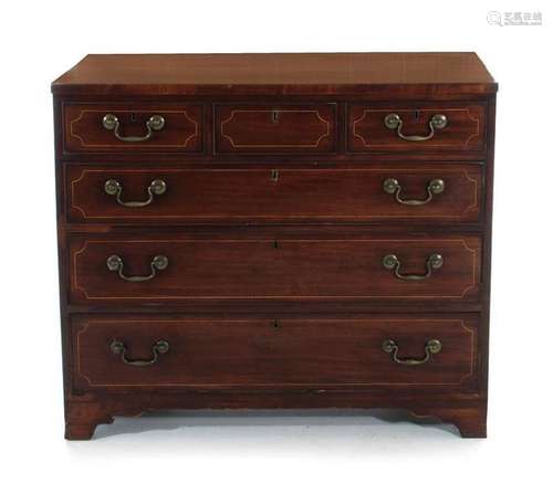 George III inlaid mahogany chest of drawers