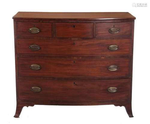 Georgian inlaid mahogany bowfront chest of drawers