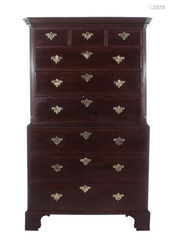 George III mahogany chest on chest