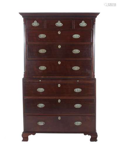 George III mahogany chest on chest