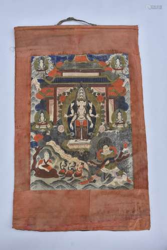 A 18/19TH C. TIBETAN THANGKA ON SILK