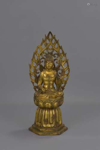 A JAPANESE GILDED BRONZE BUDDHA