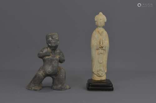 A CHINESE SONG DYNASTY GUANYIN & HAN FIGURE