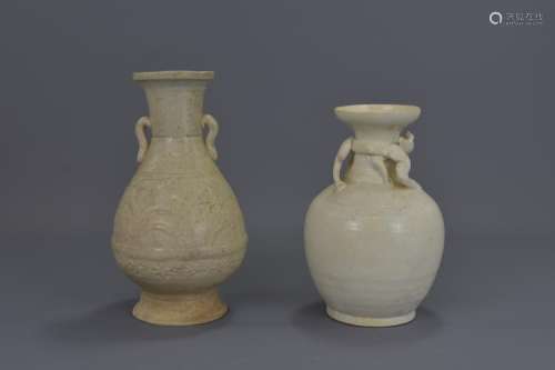 TWO CHINESE SONG DYNASTY POTTERY VASES