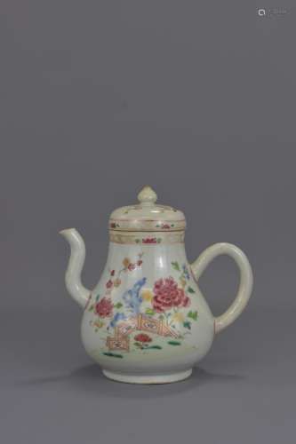 A CHINESE FAMILLE ROSE PORCELIAN TEAPOT