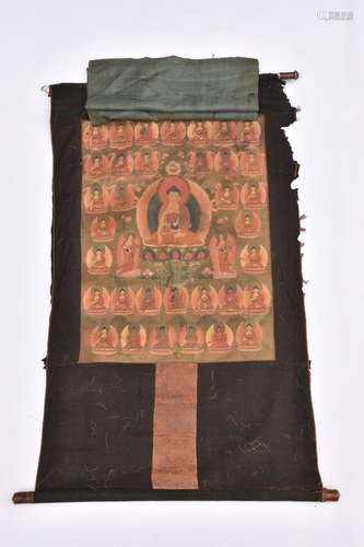 A 18/19TH C. TIBETAN THANGKA ON SILK