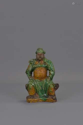 A CHINESE MING DYNASTY FIGURE OF GUANDI