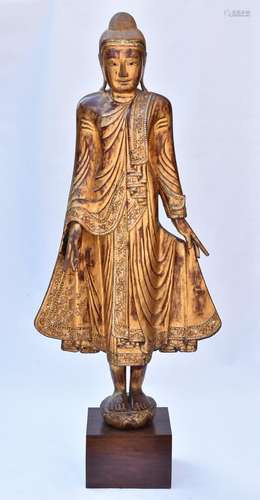 A VERY LARAGE WOODEN THAI BUDDHA