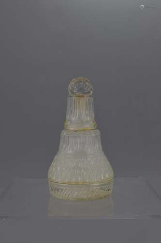 A MIDDLE EASTERN ROCK CRYSTAL SCENT BOTTLE