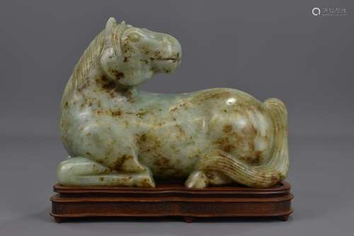 A CHINESE MING DYNASTY OR LATER JADE HORSE