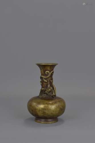 A CHINESE BRONZE DRAGON VASE