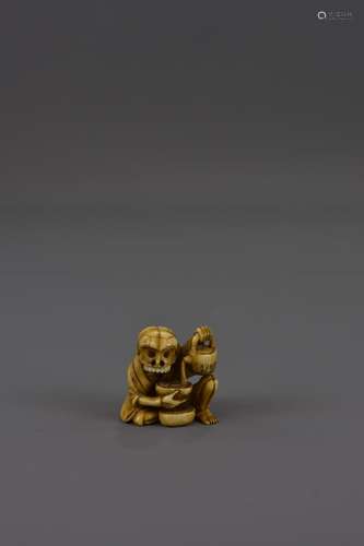 A MEIJI PERIOD MARINE IVORY NETSUKE