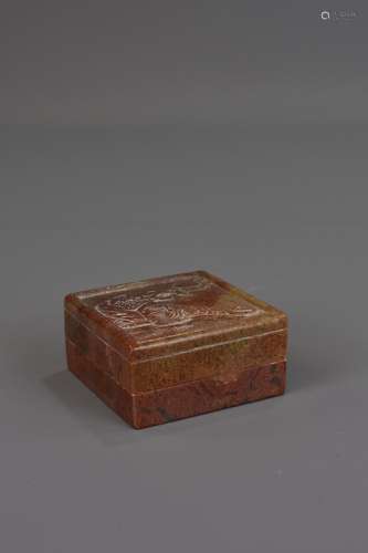 A CHINESE SOAPSTONE INK BOX