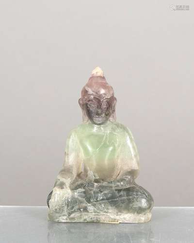 Bouddha thaï sculpté dans de la fluorite du XVIe-XVIIe.