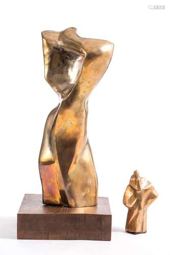 Roger Gerster (né en 1939), deux sculptures en bronze doré.