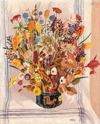 Walter Felix Wuthrich dit Waly (1913-? CH), 'Bouquet de fleurs sauvages'.