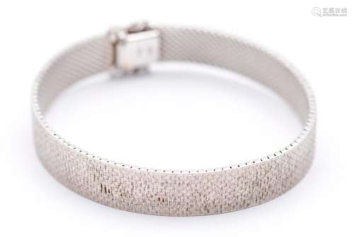 Bracelet milanais en or gris .750.