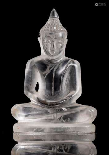 Petit bouddha birman sculpté en cristal de roche