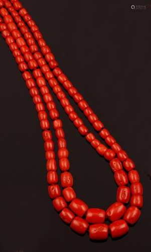 Double row of coral necklace