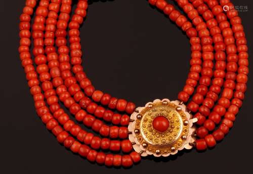 Multi-strand coral necklace