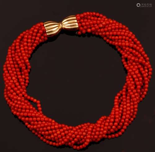 Coral and gold necklace