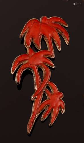 Coral brooch