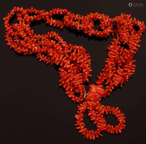 Coral and gold necklace