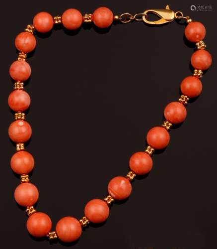 Coral and gold necklace