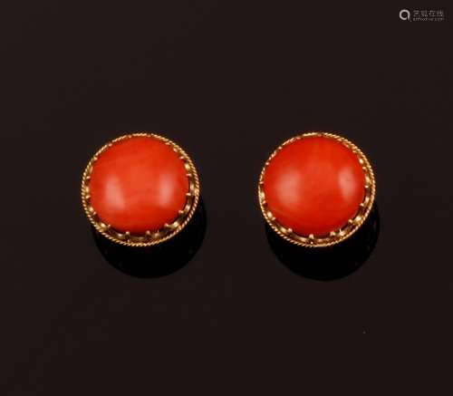 Pair of coral earrings