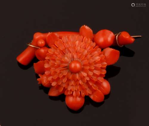 Coral brooch